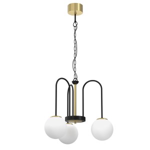 Lampa wisząca CAMBRIDGE czarny-mosiądz 3xe14 /  3199