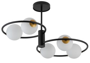 Lampa sufitowa okręgi kule czarna  AQUA 5 33468