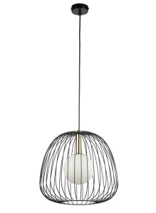 Lampa wisząca druciana BELL 1 M czarno-złota 40727