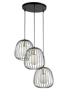 Lampa wisząca druciana BELL 3 czarno-złota 40729