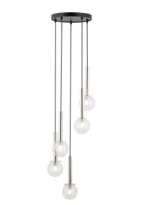 Lampa wisząca kule DAISY 5 srebrno-transparentna 40753