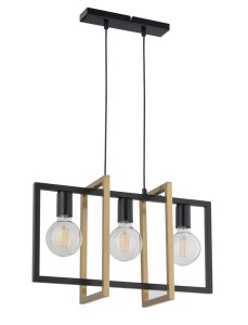 Lampa wisząca geometryczna loft czarno-złota EDEN 3 32234