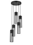 Lampa wisząca druciana tuby czarna  FOBIA 5 zwis koło 33459