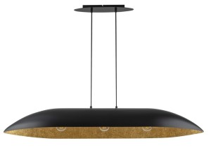 Lampa wisząca z żywicy czarno-złota Gondola L 40632