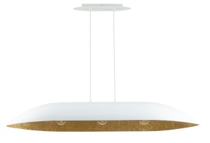 Lampa wisząca z żywicy biało-złota Gondola L 40636