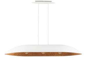 Lampa wisząca z żywicy biało-miedziana Gondola L 40638