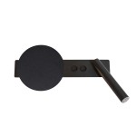 HOTEL MOOD kinkiet z włącznikami B czarny z blachą czarną 41366