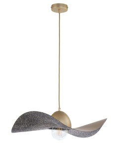 Lampa wisząca kapelusz złoto-czarna nakrapiana KAPELLO M  ø 55cm 32349