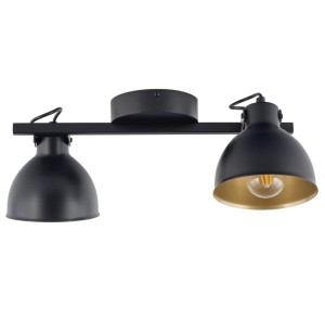 Lampa sufitowa loftowa czarno-złota MARS 2 czarny złoty 32268