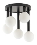Plafon mleczne kule czarny PERLA 5 33485