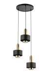 Lampa wisząca metalowa czarno - złota RIF LUX 3 KOŁO 40721