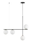 Lampa wisząca mleczne klosze czarna SILIA 4  /  33691