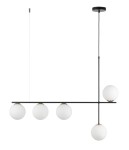 Lampa wisząca mleczne klosze czarna SILIA 5 /  33694