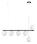 Lampa wisząca mleczne klosze czarna SILIA 6 /  33697