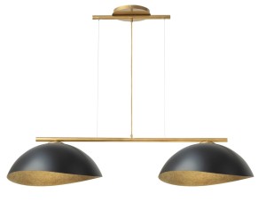Lampa wisząca SOLAR 2 M złota z kloszami czarno-złotymi 40571