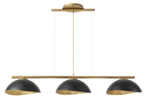 Lampa wisząca SOLAR 3 S złota z kloszami czarno-złotymi 40573