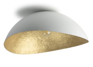 Plafon duży klosz biało-złoty  Solaris XL 40614
