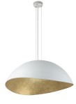 Lampa wisząca z żywicy biało-złota Solaris M 40615