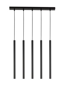 Lampa wisząca rurki sople czarna SOPEL 5 PROSTY 33615