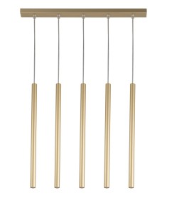 Lampa wisząca rurki sople złota SOPEL 5 PROSTY 33617