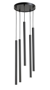 Lampa wisząca sople czarna SOPEL 5 koło 33625