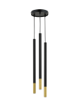 Lampa wisząca sople rurki czarno-złota SOPEL DUE 3 /   33257