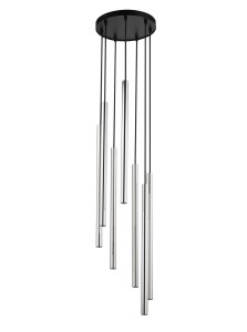 Lampa wisząca rurka SOPEL LUX 7 koło czarno-srebrny 40734