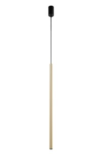 Lampa wisząca rurka SOPEL LUX 1 długi czarno-złoty szczotkowany 40747