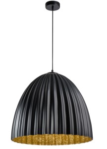 Lampa wisząca duży klosz czarno-złota TELMA 50 32020