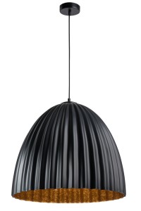 Lampa wisząca duży klosz czarno-miedziana  TELMA 50 32021