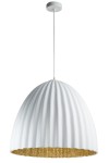 Lampa wisząca duży klosz biało-złota TELMA 50 32022