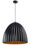 Lampa wisząca duży klosz czarno-miedziana TELMA 70 32028
