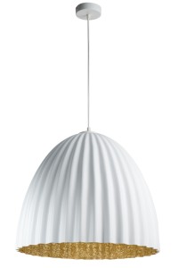 Lampa wisząca duży klosz biało-złota TELMA 70 32029