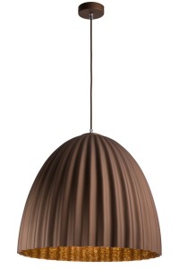 Lampa wisząca duży klosz brązowo-miedziana TELMA 70 32032