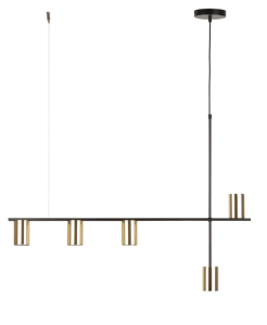 Lampa wisząca mosiądzowana złoto-czarna  VENDO 5 33693