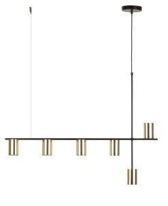 Lampa wisząca mosiądzowana złoto-czarna  VENDO 6 33696