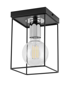 Lampa sufitowa loftowa klatka VOX 1 czarno-srebrny 40698