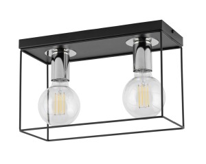 Lampa sufitowa loftowa klatka VOX 2 czarno-srebrny 40699