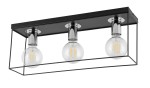 Lampa sufitowa loftowa klatka VOX 3 czarno-srebrny 40700
