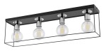 Lampa sufitowa loftowa klatka VOX 4 czarno-srebrny 40701