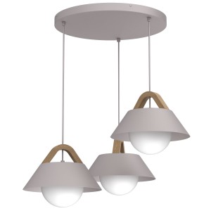 Lampa wisząca Funda  cashmere/natural wood 3xE27  /  4208