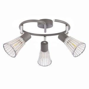 Lampa sufitowa spirala CURTIS szara 3x40W E14  /  98-48271