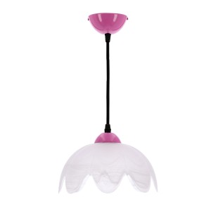 COLORI lampa wisząca malinowy klosz biały 1x60W E27 /  31-47977