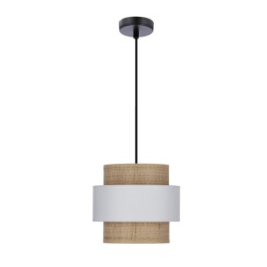 Rattan lampa wisząca czarny 1xE27 / 31-18182