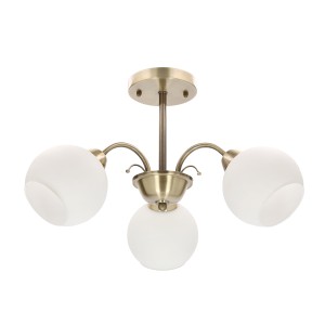 NESTOR Lampa sufitowa patynowy 3x40W E27 klosz biały /  33-34939