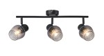 MITURA lampa sufitowa czarny 3x40W E27 klosz dymiony