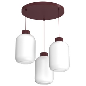 Lampa wisząca Galante burgundy (glass: 2987) 3xE27 /  8017