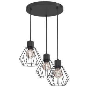 Lampa wisząca Parkla basket black 3xE27 / 8834