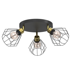 Lampa sufitowa Parkla basket black-gold 3xE27 / 8837