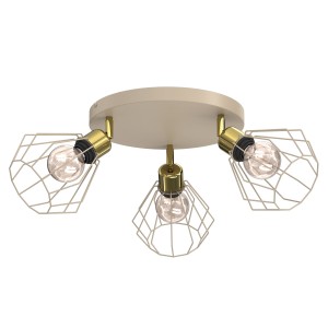 Lampa sufitowa Parkla basket beżowy-złoty 3xE27 / 8849
